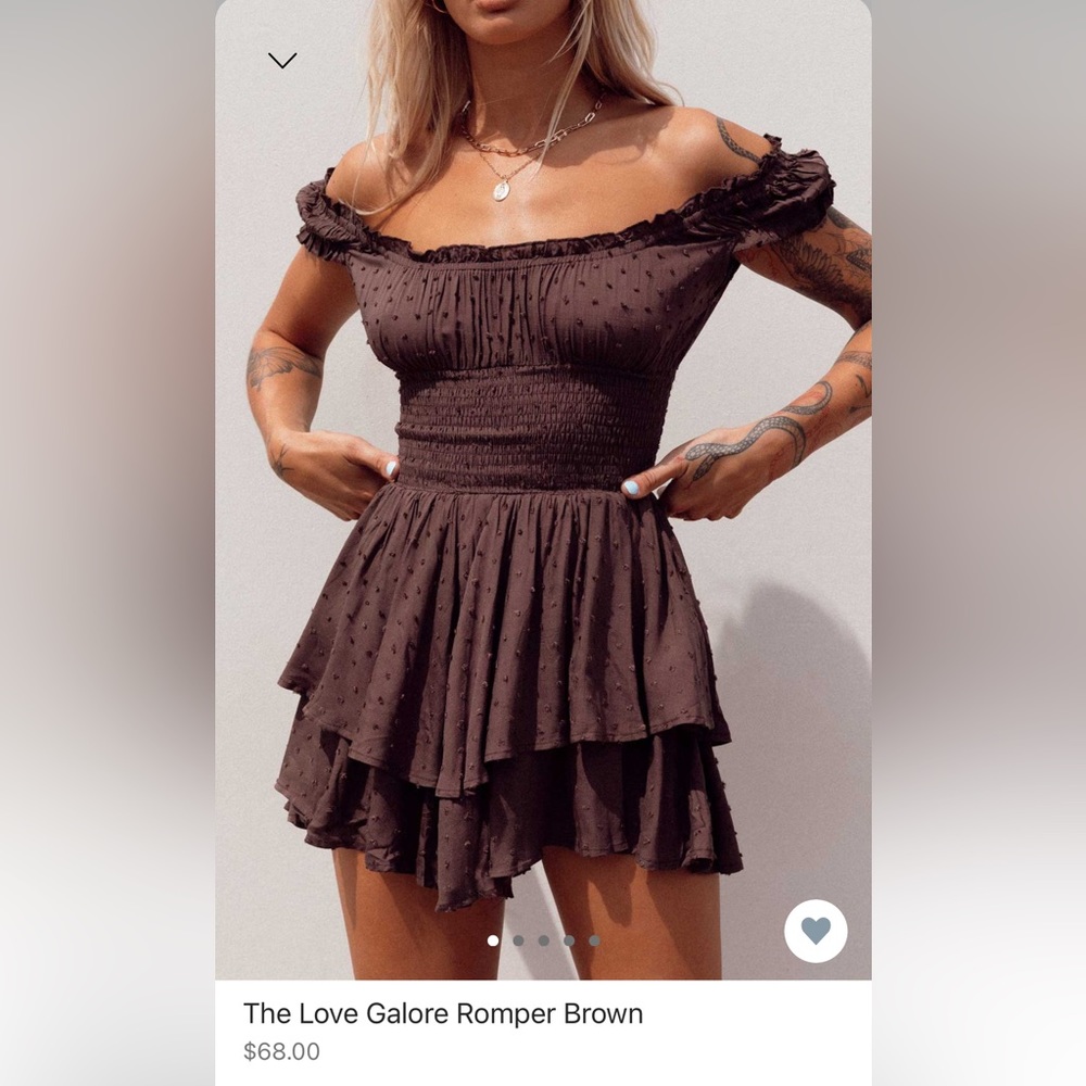 Princess Polly, love galore romper in brown